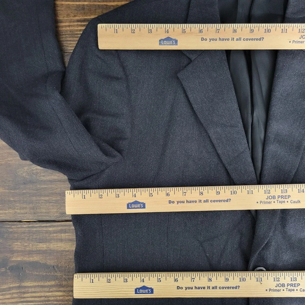Pronto Uomo Men's Sport Coat Blazer Two Button‎ Charcoal Herringbone Lambs 46R
